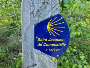 Heavn panneau chemins de Saint Jacques de Compostelle