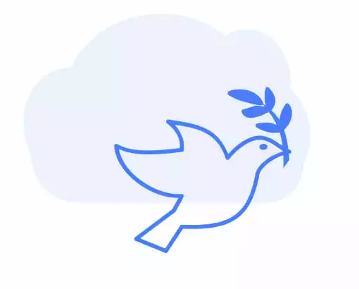 La Providence symbolisée par une colombe volant et tenant un rameau d'olivier