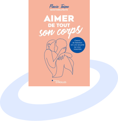 Heavn : Couverture du livre intitulé "aimer de tout son corps" de flavie trichet lespagnol, présentant une illustration stylisée d'une étreinte nue, sur fond rose saumon.