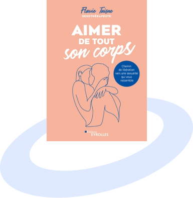 Heavn : Couverture du livre intitulé "aimer de tout son corps" de flavie trichet lespagnol, présentant une illustration stylisée d'une étreinte nue, sur fond rose saumon.